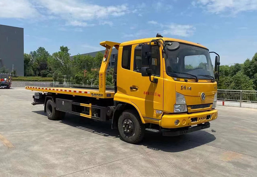 國六東風天錦一拖二平板清障車